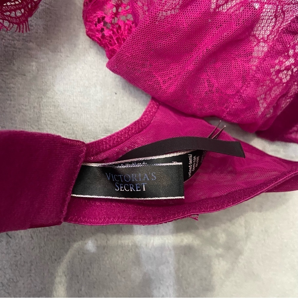 New! Victoria's Secret Very Sexy Unlined Shine Strap Lace Demi Bra 10320 - Picture 6 of 8